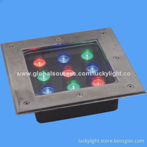 Square 4W LED Underground/Buried Light with 110-220V AC Voltage, RGBW, High-power